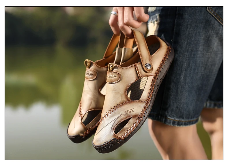 

Beach Rubber Flip Flops Men Water Trekking Summer Men Leather Classic Roman Sandals 2025 Slipper Outdoor Sneaker