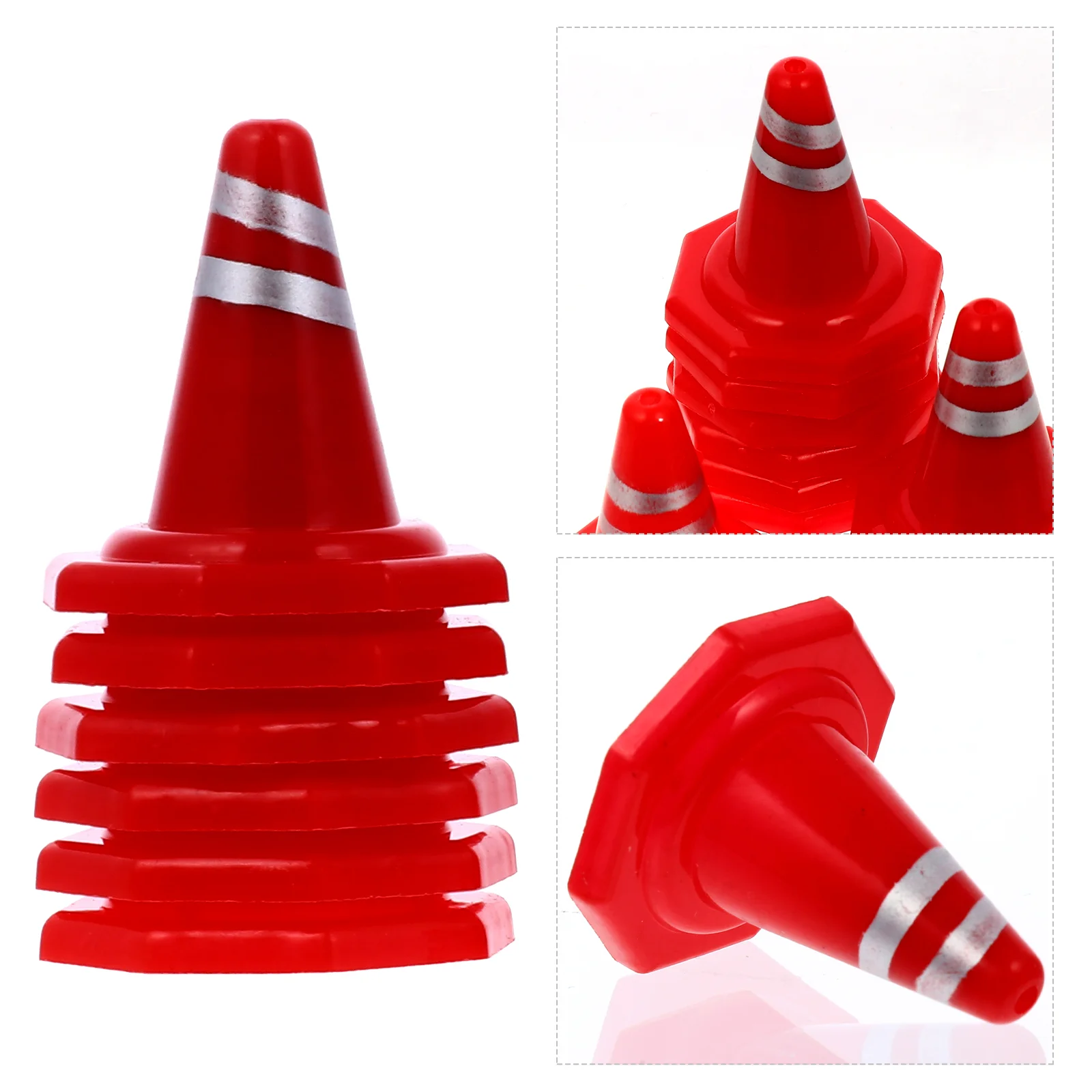 10 Pcs Toy Traffic Cones Sandbox Barricades Plastic Sign Street DIY Roadblock Child