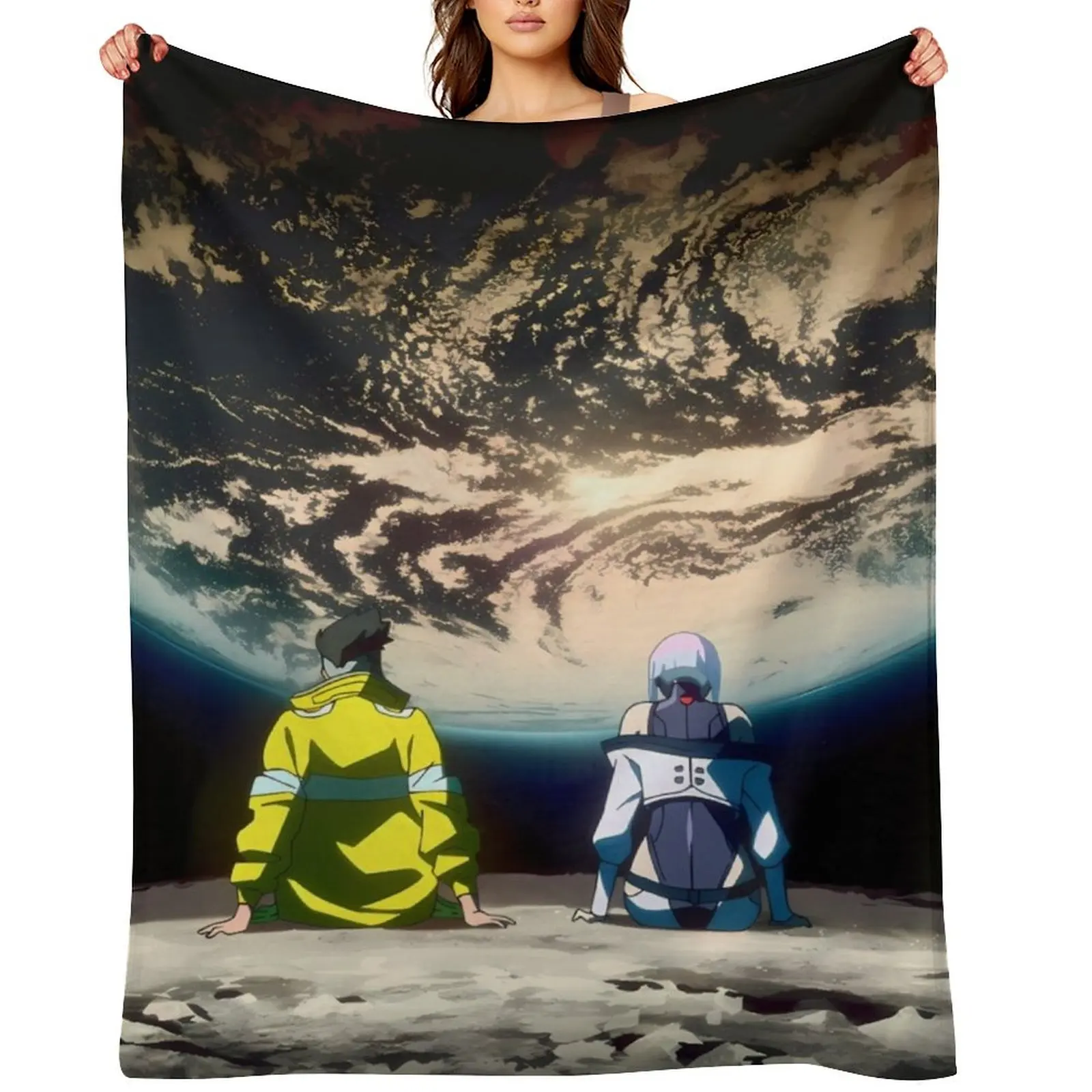 Cyberpunk EdgeRunners Moon Lucy David Throw Blanket valentine gift ideas warm winter Sofa Quilt christmas decoration Blankets