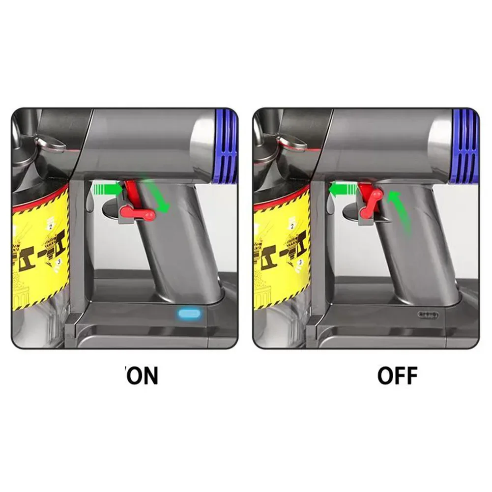 1pc gatilho bloqueio botão de alimentação acessórios para dyson v6 v7 v8 v11 v10 aspirador ferramentas limpeza doméstica cinza/vermelho (aleatório)