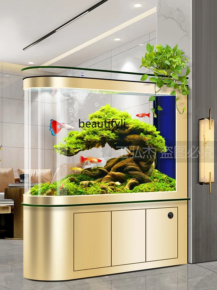 

Living Room Fish Tank Large Subareas Screens Bottom Filter Ecological Self-Circulation Change Water Fish Globe