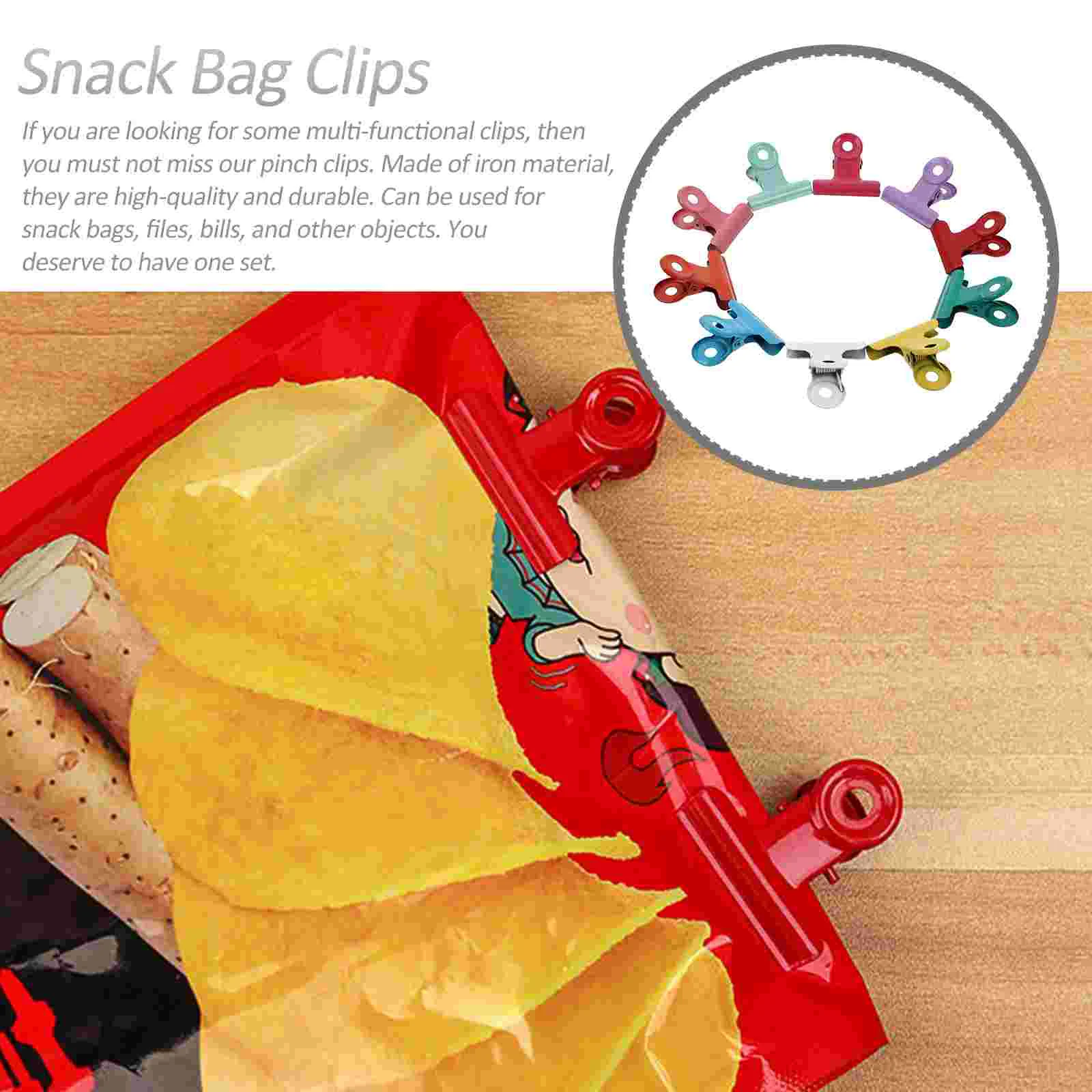 10 Pcs Fresh Keeping Clamps Folder Binder Clips Paper Office Jumbo Magnetic Bag