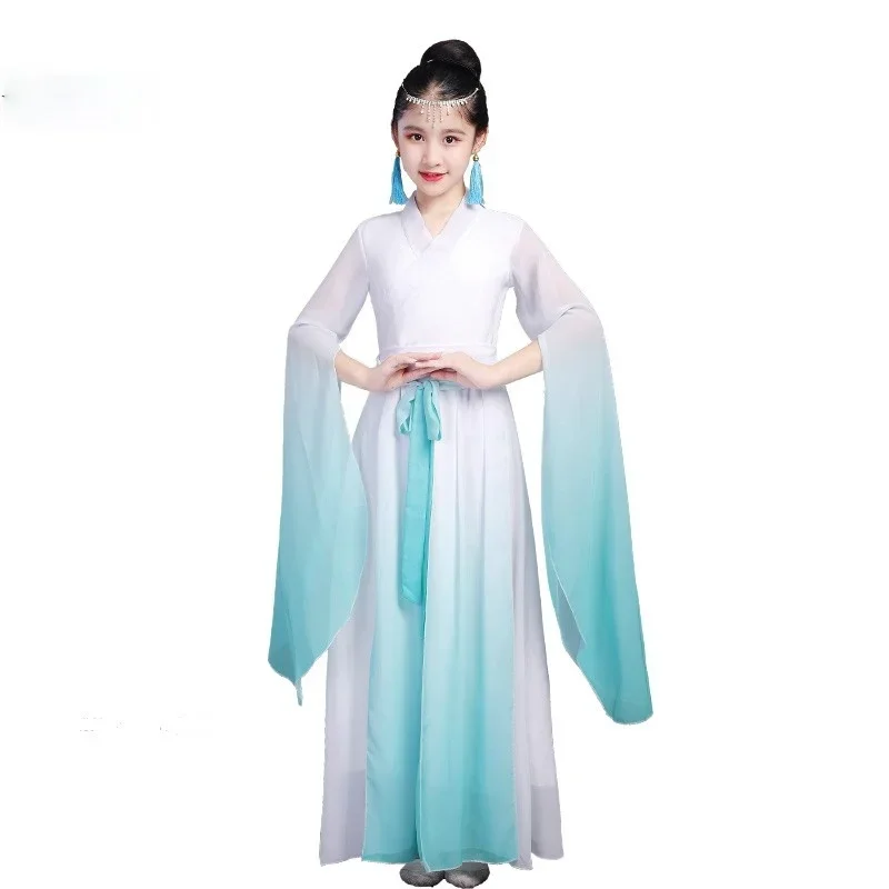 Guzheng desempenho das crianças roupas estilo chinês vestido de dança clássica tradicional folclórica antiga hanfu dance wear para o palco