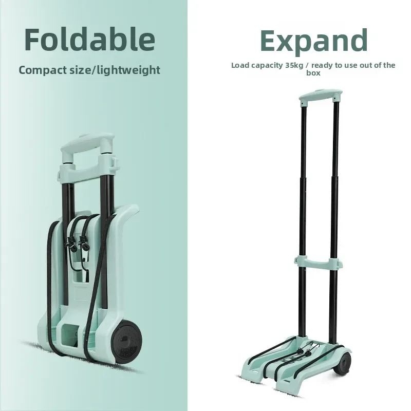 

Household small cart folding pull goods handling trailer shopping cart luggage trolley