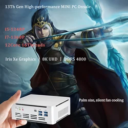 Newest IntelCore 13th Gen Mini PC i5-1340P/i7-1360P Intel Iris X win11 12Core 16Threads wifi6  DDR5 Type-C 3 screen outputs