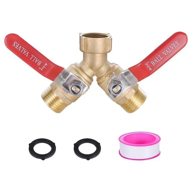 NEW HOT In Stock-Garden Hose Y Valve Hose Splitter Brass Hose Splitter 2 Way Y Valve 3/4