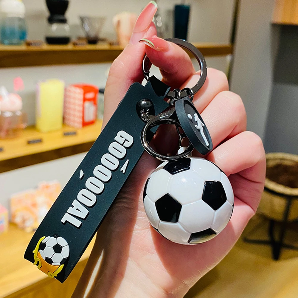 Acrylic Football Keychain Car Backpack Sports Men Football Lover Keyring Birthday Jewelry Gift