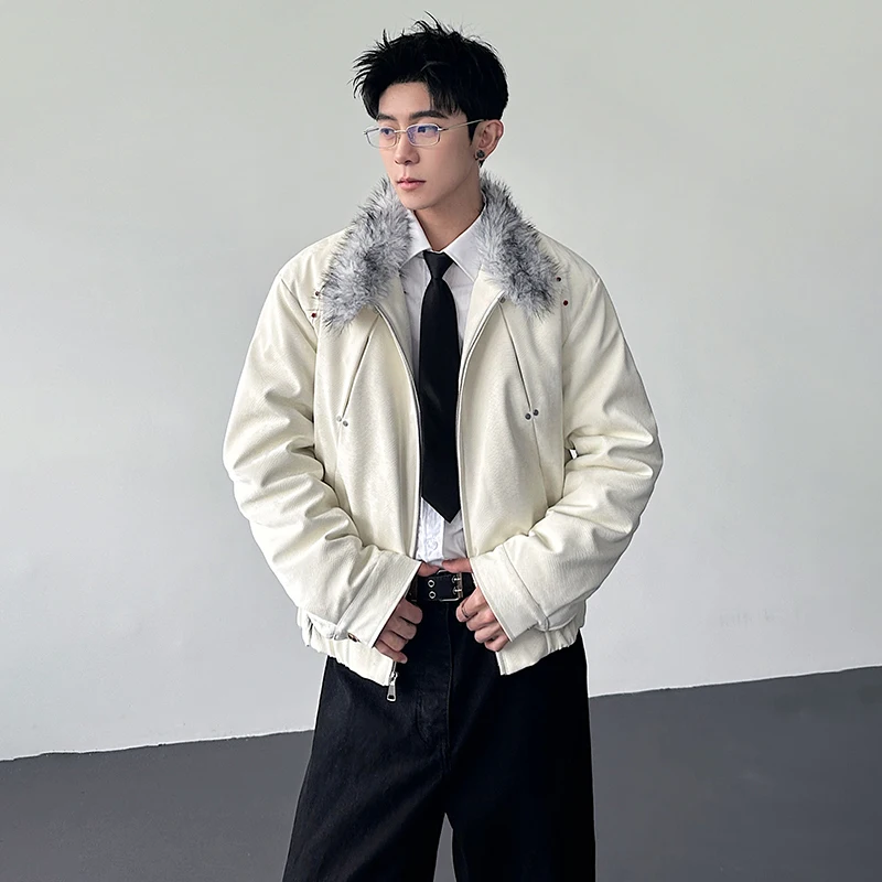 LUZHEN High Fur 2026 Quality Faux Winter Liner New Thickened Warm Parka Jacket Men's Stylish Handsome Casual Padded Coat JY9132