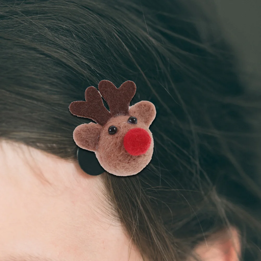 

12pcs Xmas Diy Decor Felt Craft Lovely Ornament Cartoon DIY Elk Diy Elk Decoration Heads Decor Heads Decoration Supplies