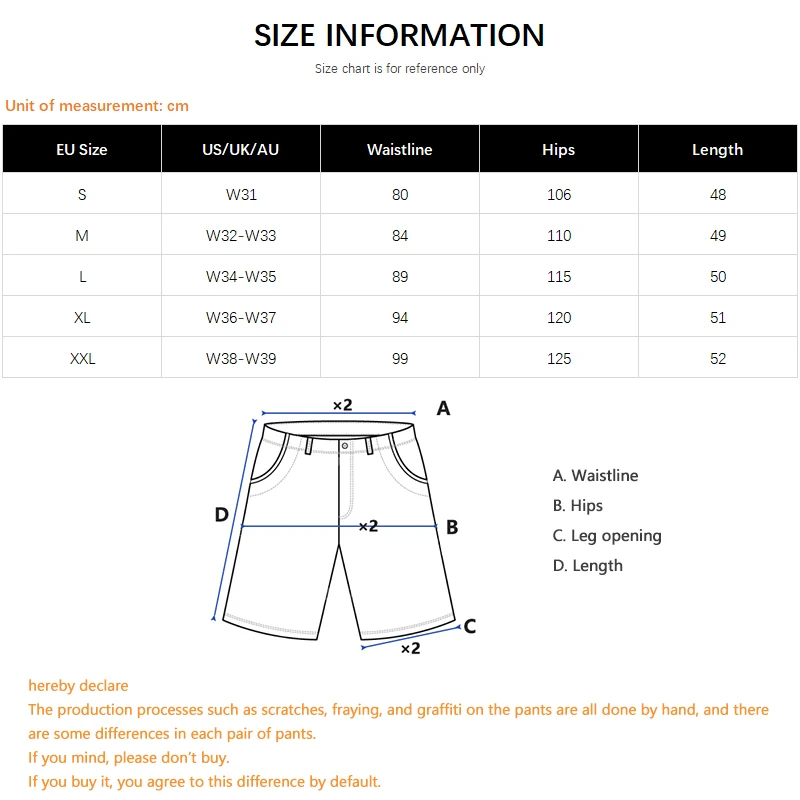 Hip-Hop Streetwear Men's Denim Shorts Summer Fashion Khaki Graffiti Scratches Biker Loose Straight Short Jeans Korean Clothes view 3