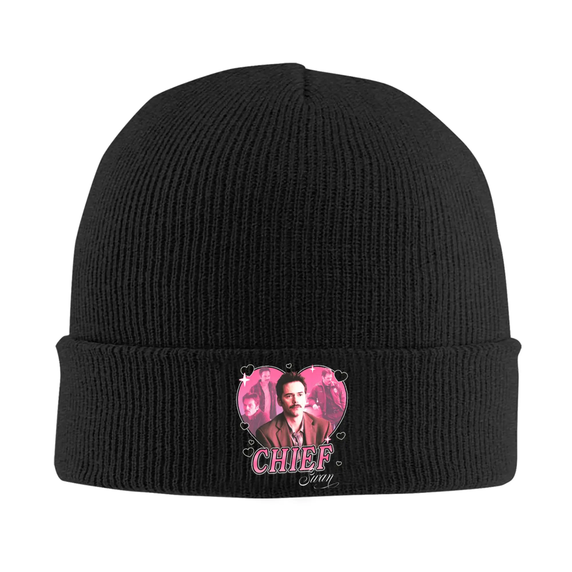 Chief Charlie Swan Hearts Dad Knit Hat Beanie Winter Hats Warm Unisex New Arrival Vampire Movie Cap Men Women  Gifts