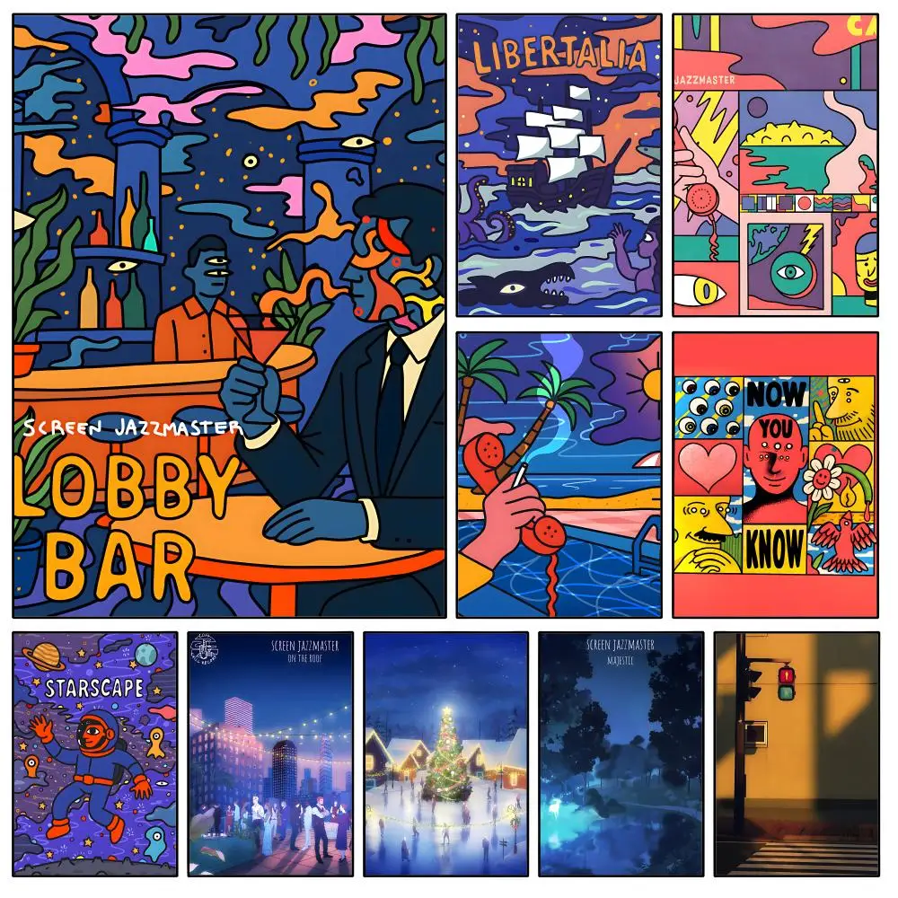 Artist S-Screen J-Jazzmaster LoFi JazzHop Poster Waterproof HD Modern Peel And Stick Wall Decor Bedroom Living Room Dorm Office