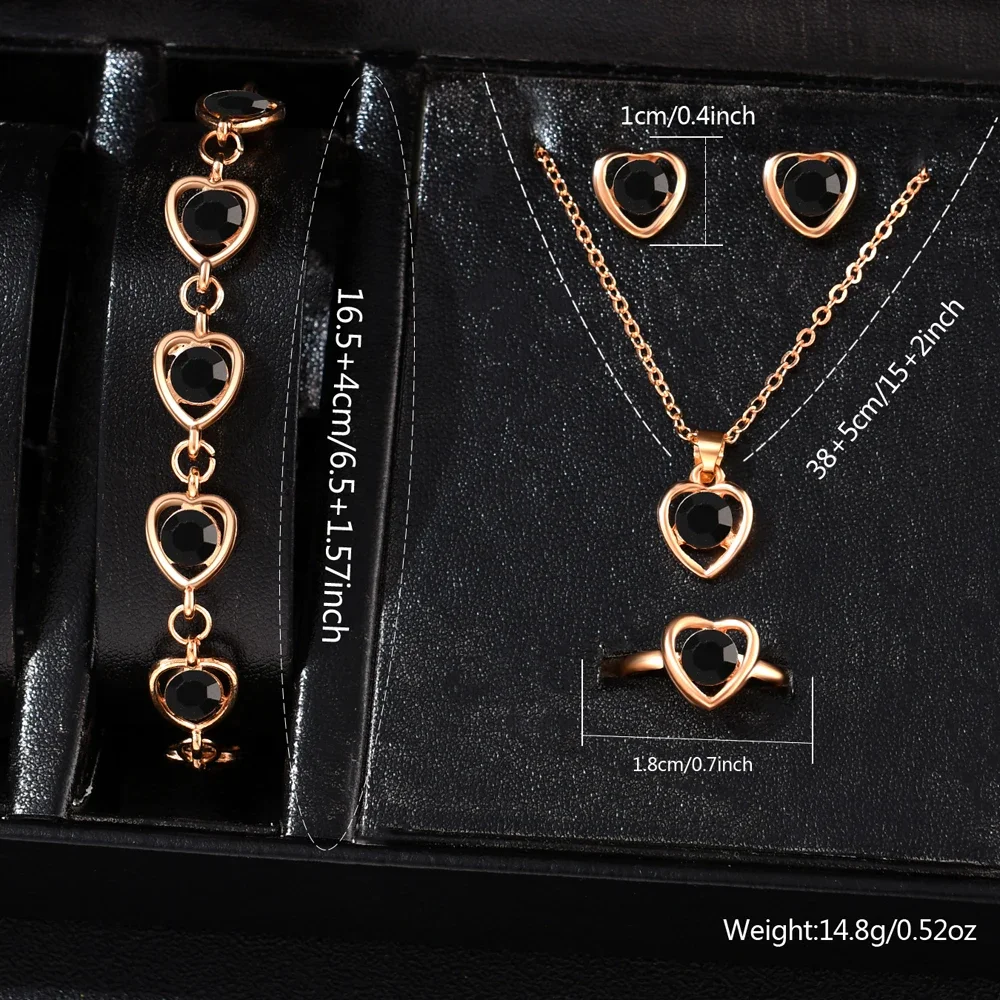 طقم ساعات نسائية سوداء مكونة من 6 قطع، طقم أقراط كوارتز بمقياس رقمي عصري وسوار وسوار وقلادة هدية مثالية