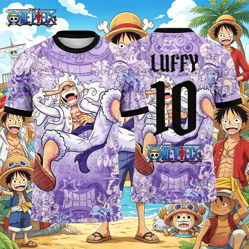 2026 One Piece Monkey D. Luffy Grafik-T-Shirt Japanische Anime-Fußballtrikots Sport-Herren-T-Shirt Kinderkleidung Damen-T-Shirt