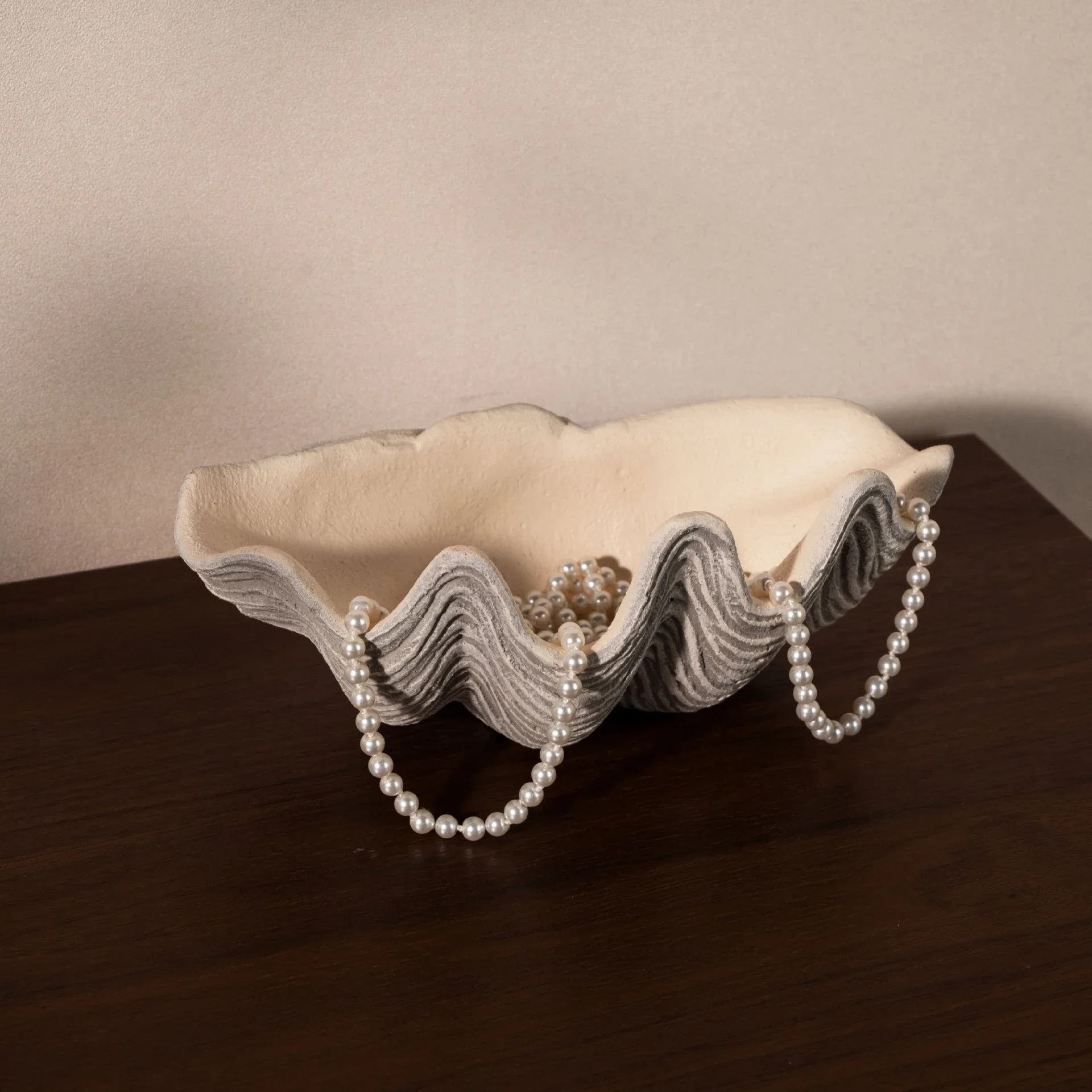 Creative Shell Tray Bivalve Bowl Desktop Storage Container Jewelry Tray Snack Bowl Fruit Trays Home Decoration Accessories