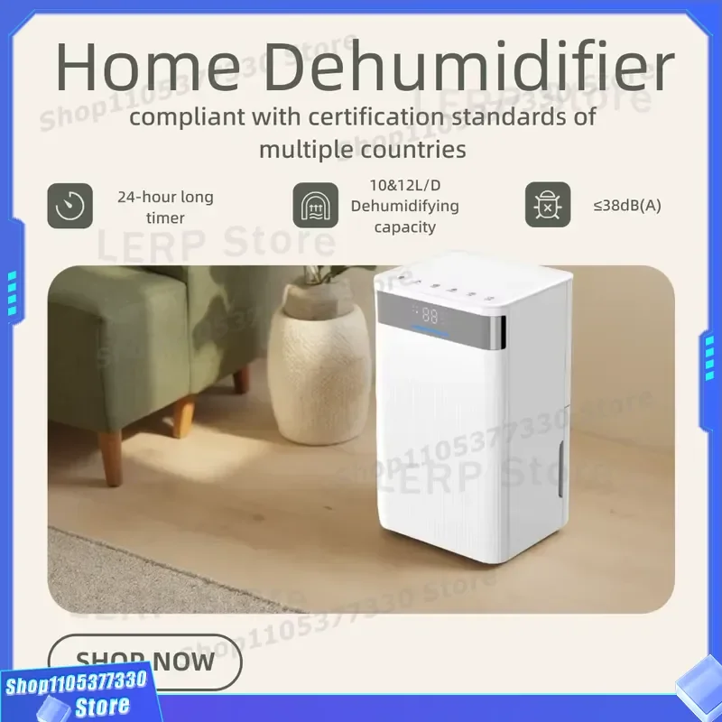 Mini Portable Electric Dehumidifier with LED Display Auto Defrost Compact Air Compressor Moisture Remover for Home Office Use