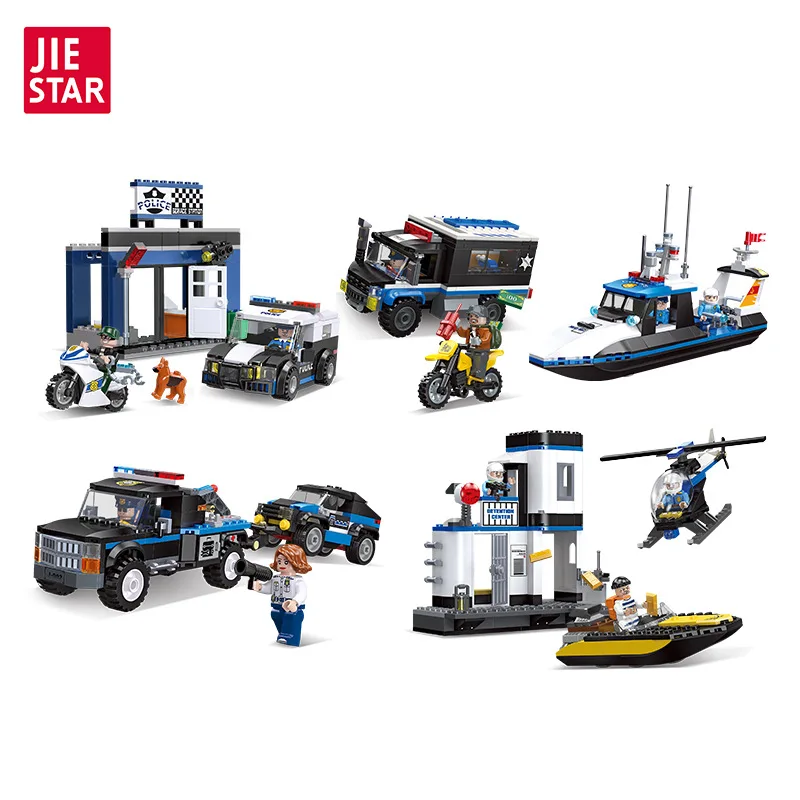 Juego de Bloques de Construcción de la Serie Policía Urbana JIE STAR para Niños Mayores, Material Didáctico para Primaria 54118