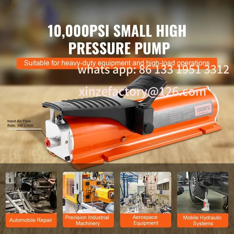 

CustomizableReservoir Metal Shell Air Actuated Treadle Foot Pump for Precision I SucceBuy 10,000PSI Air Hydraulic Pump 0.18 Gal