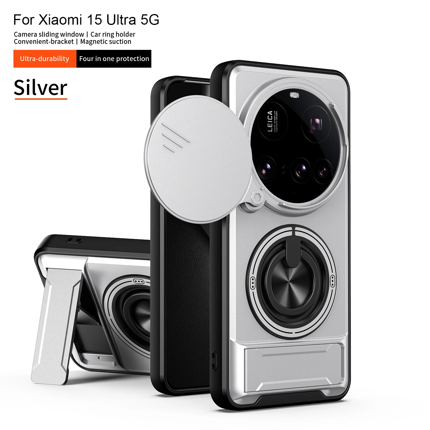 For Xiaomi 15 Ultra Case Xiaomi Mi 15 Ultra Cover Cases Magsafe Magnetic Fold Holder Military Armor Camera Protection Cover view 2
