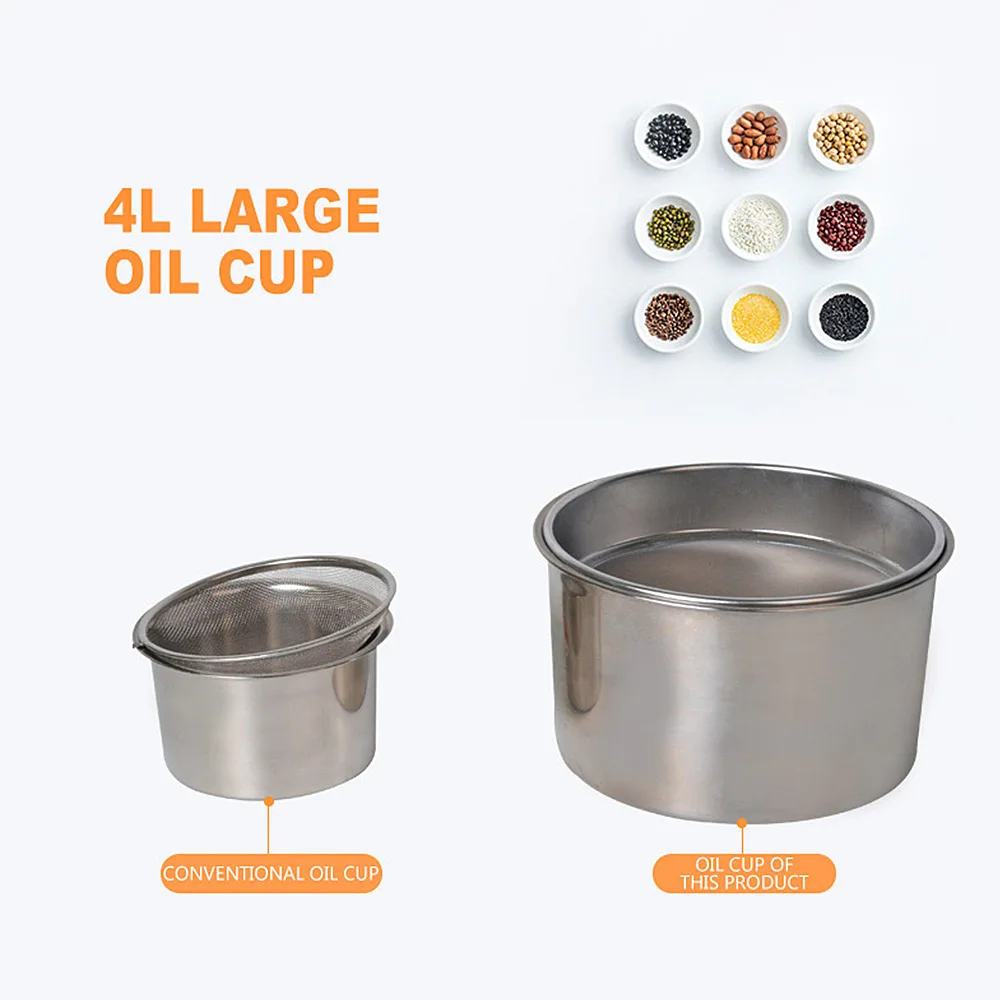 

Household Stainless Steel Oil Presser Hot Cold Oil Pressing Machine Commercial Electric Oil Press Machine