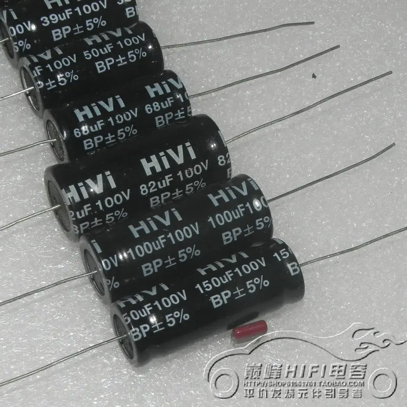 HI VI   Electrodeless BP axial Electrolytic Capacitor  100V 1.5UF 3.3UF 4UF 12UF 15UF 33UF 39UF 50UF 68uf 82uf 100uf 150uf 27uf
