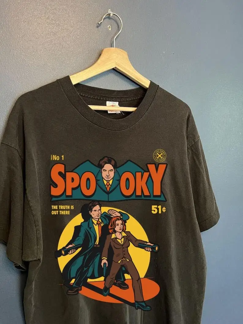 Футболка в стиле ретро с изображением х-файлов Футболка в стиле ретро с изображением х-файлов