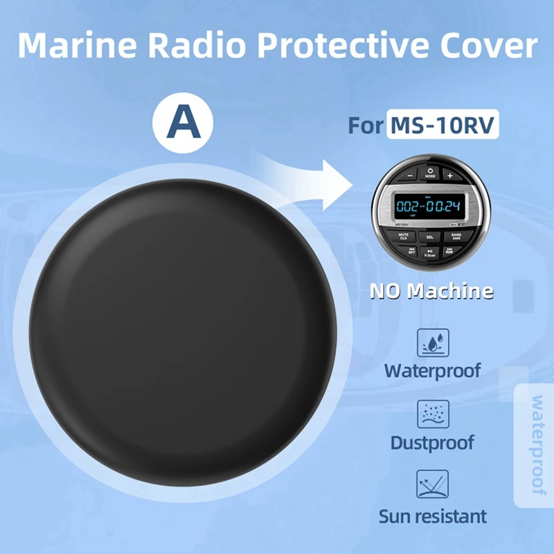 For Marine Radio Cover MP3 MP5 FM Boat Radio Soft Silicone Protector Waterproof Suit For UTV ATV SPA RZR