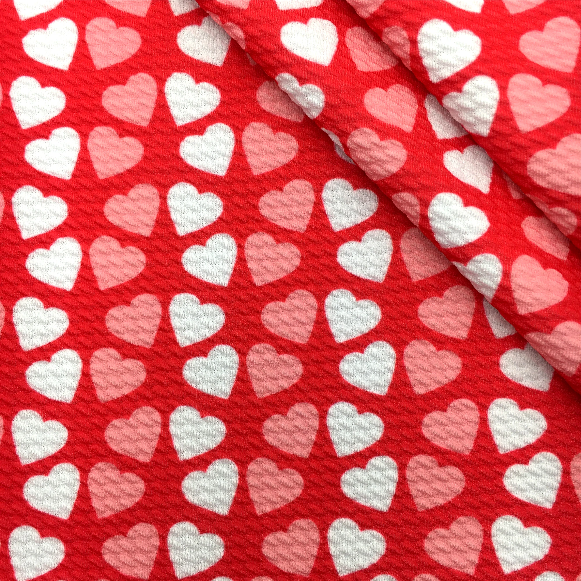 Red Love Heart Valentines Day 100% Pure/Polyester Cotton/Satin/Stretch Fabric Patchwork Sewing Quilting Needlework DIY Cloth