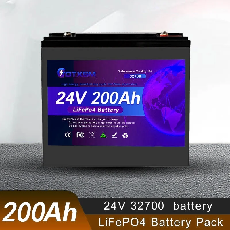 

200Ah 32700 LiFePO4 24V battery has a built-in 100msrv rechargeable Ferrous lithium phosphate solar off-grid battery.