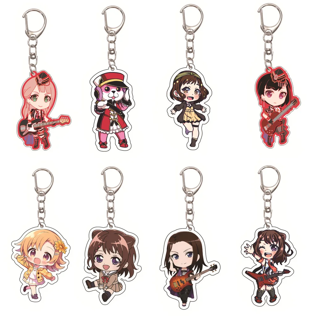 55MM Anime BanG Dream! Schlüsselanhänger Toyama Kasumi Hazawa Tsugumi Udagawa Tomoe Hagumi Kitazawa Acryl-Schlüsselanhänger Weihnachtsgeschenke