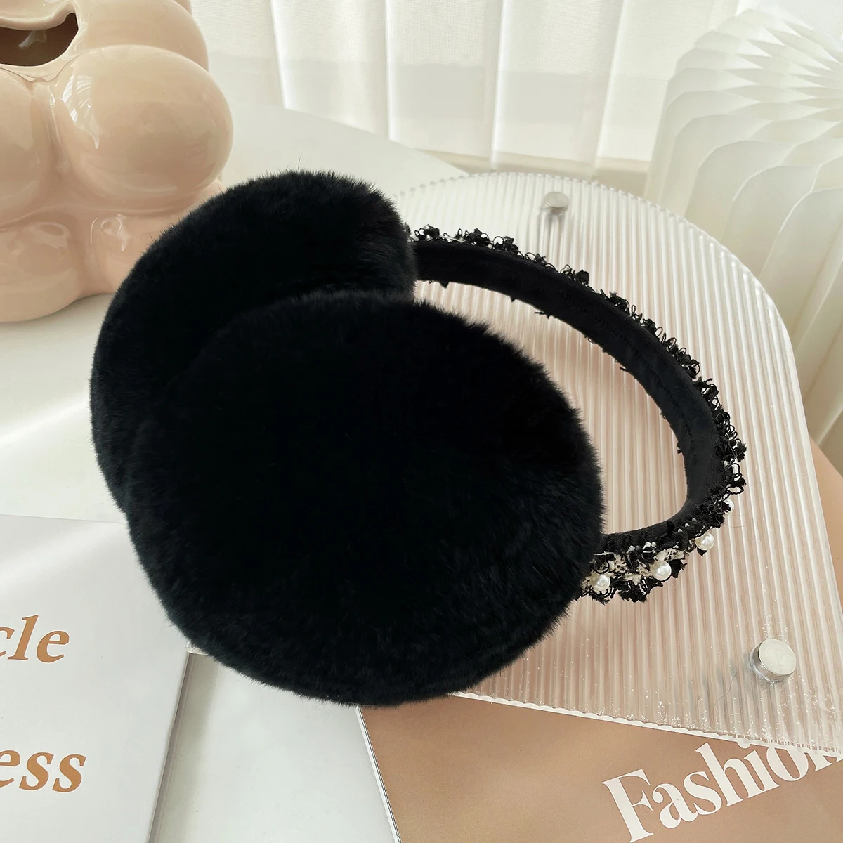 Luxury Women Winter Warm Real Rex Rabbit Fur Earmuffs Fashion Lady 100% Natural Fur Ear Muffs Thermal Girl Winter Accessories