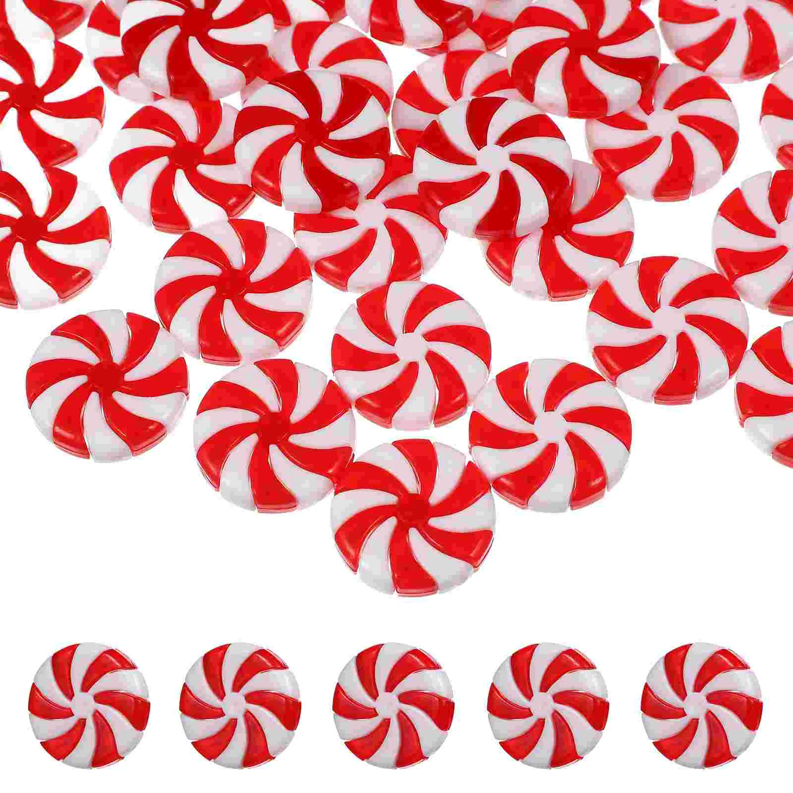 50 Pcs Christmas Candy Decorations Fake Sweets Tree Ornaments Xmas Pendant Craft Decorative Mint