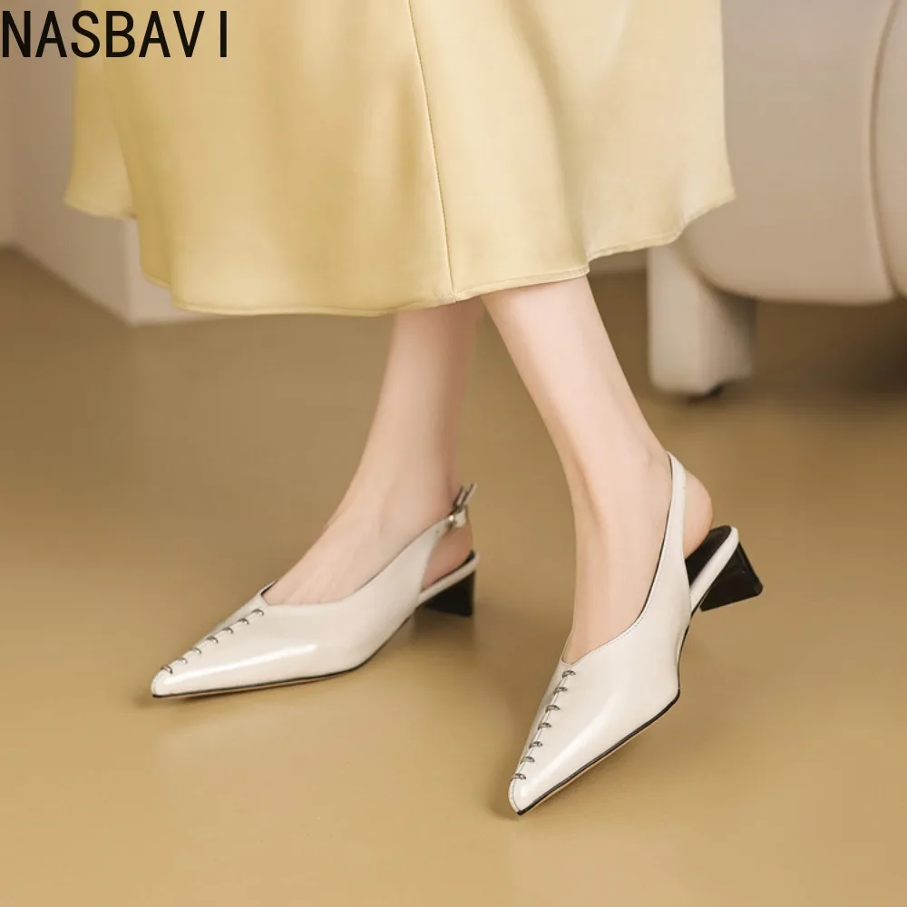 

Новые модные женские босоножки 2026 года с острым носком и пряжкой, бежевые, во французском винтажном стиле, элегантные летние люксовые туфли для офиса