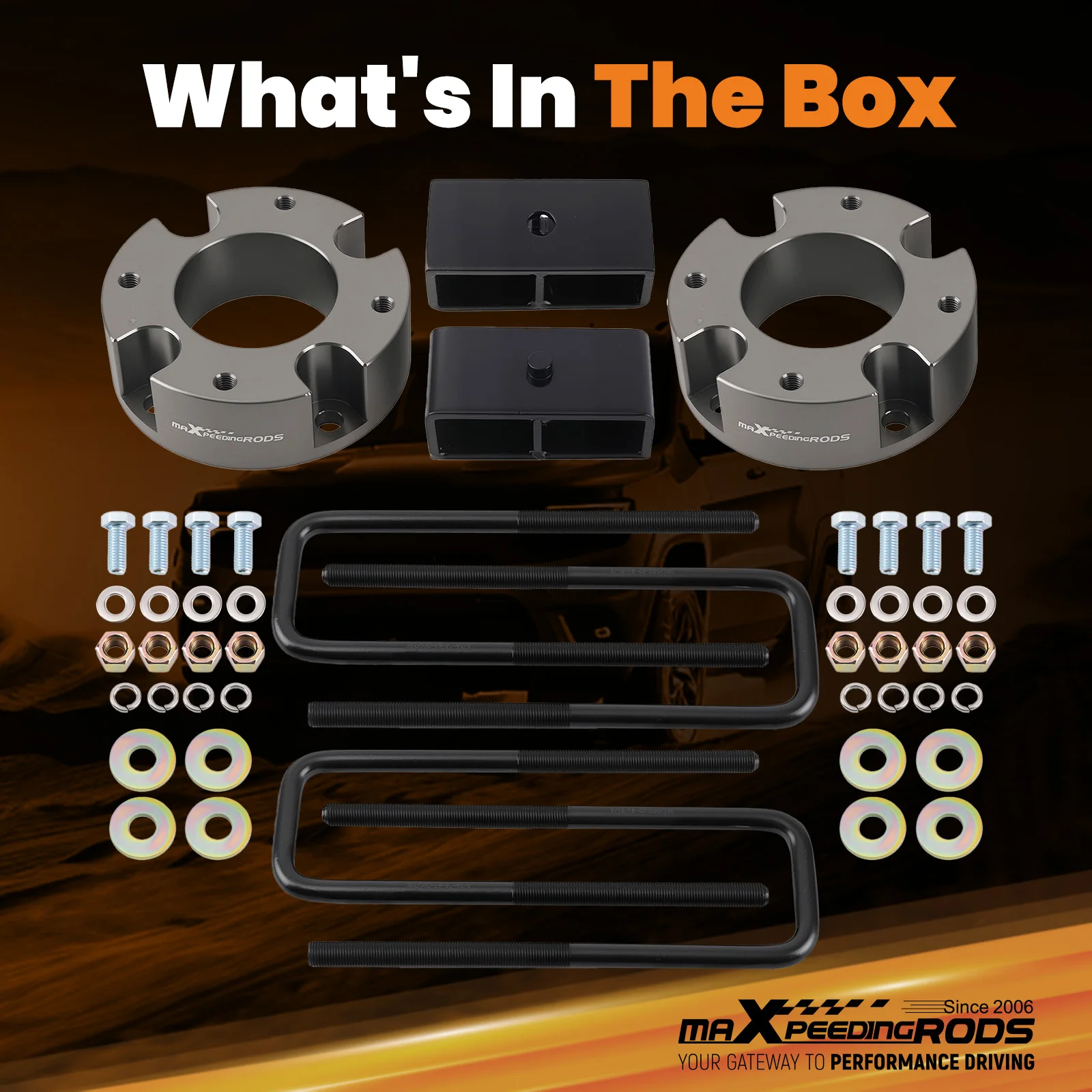 Complete Lift Spacer Kit 3"F 2"R for Toyota Tundra 2007-2021 2WD 4WD Aluminum