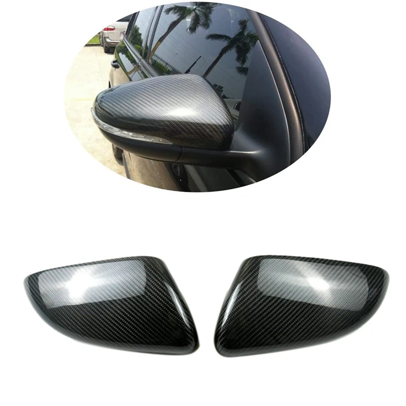 1 Pair Rearview Mirror Cover Carbon Fiber Side Rear View Mirror Cover Caps For Golf MK6 Golf 6 R VI 2009 - 2013