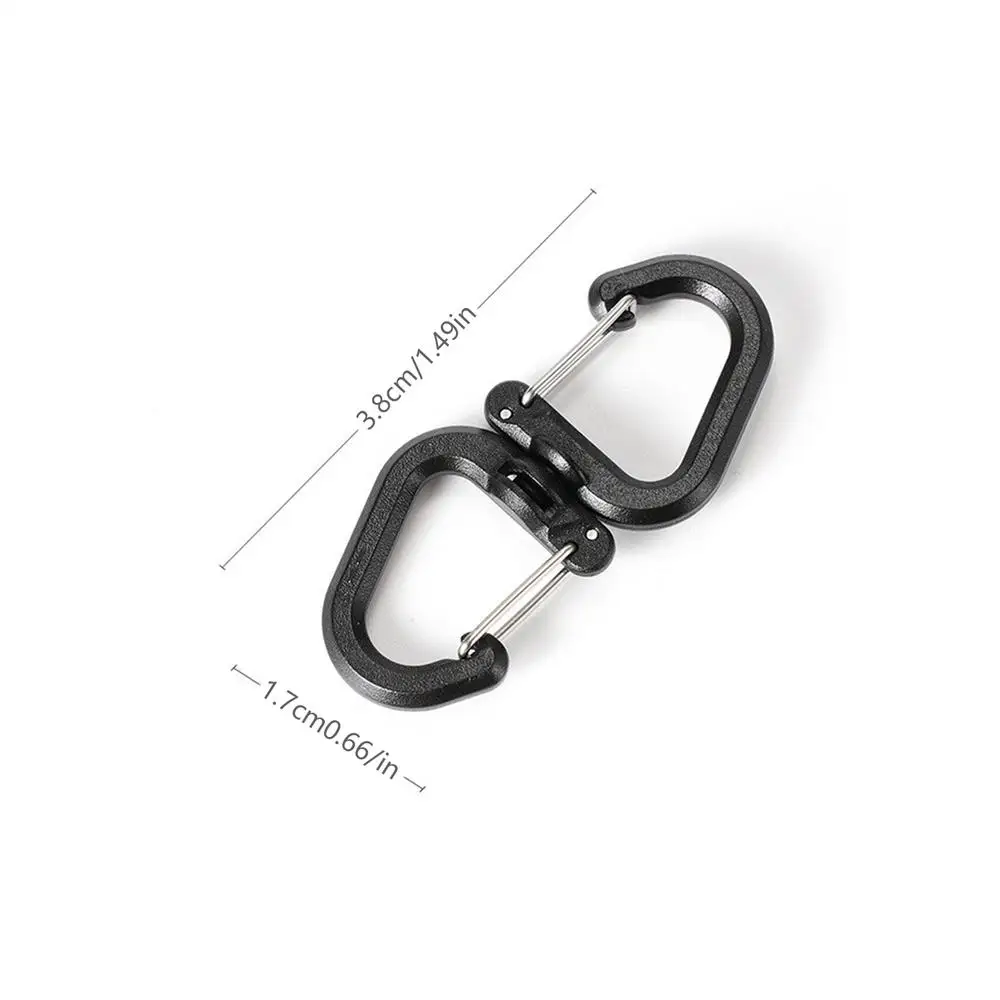 360-Grad-Wirbel Karabiner Doppeldrehbare Clips Rucksäcke Karabiner Tragbarer S-Kettenhaken Rucksack-Verriegelungshaken für Camping