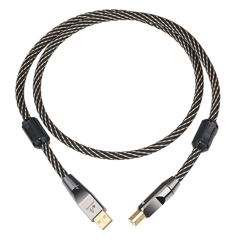 ATAUDIO HIFI USB-Kabel USB Typ A auf Typ B/Typ C USB-Kabel OTG vergoldeter Stecker 6N OFC Typ C auf Typ C für Soundkarte