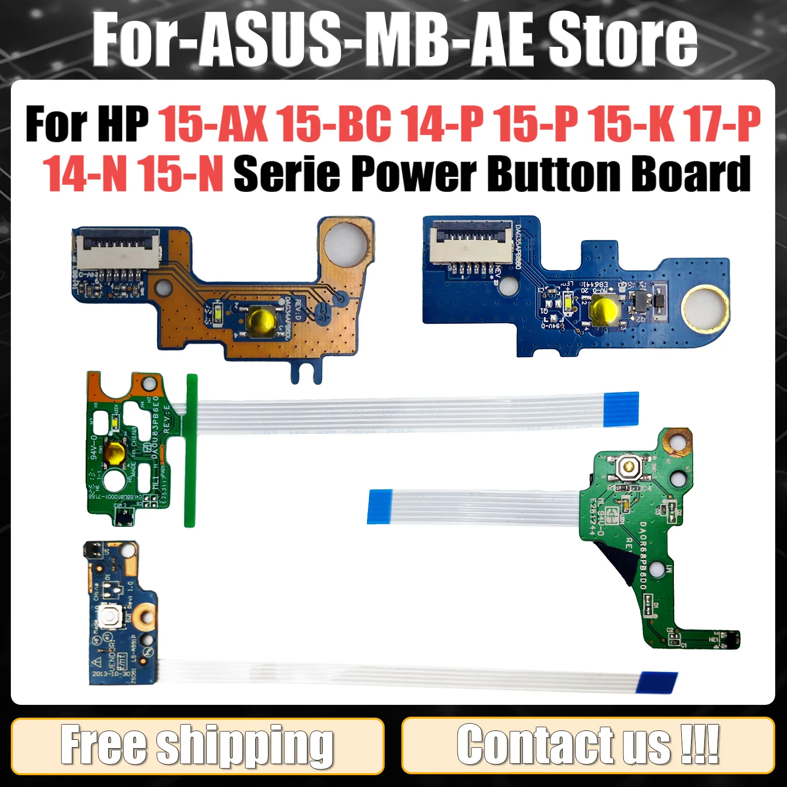 For HP 15-AX 15-BC 14-P 15-P 15-K 17-P 14-N 15-N 15-R 250 G3 17-e Serie Power Button Board DAG35APB8B0 DAY14APb6D0 DA0R68PB6D0