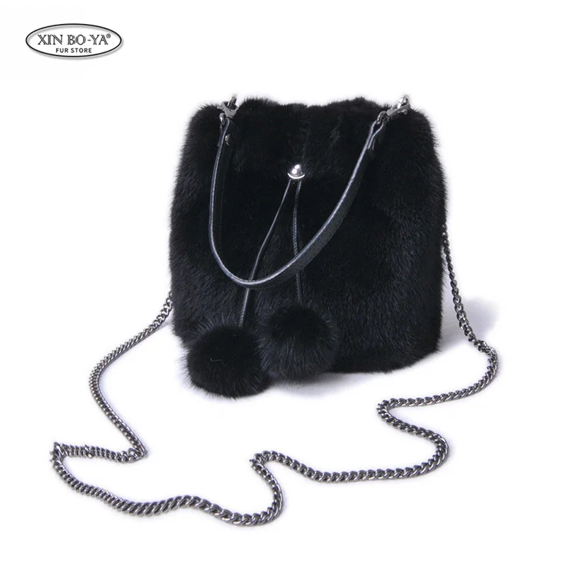 Fashion Simple Shoulder Bag Mink Fur Ladies Designer Handbag Shoulder Bag Messenger Bag Simple Hand Bag New Wave Party Fur Bags