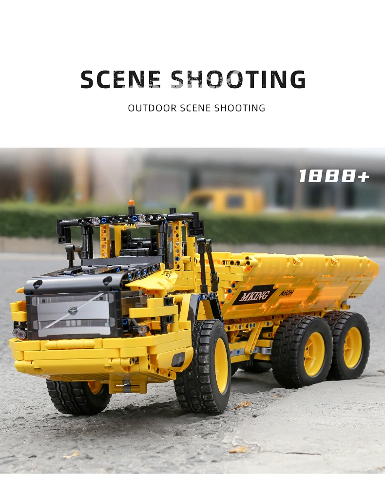 MOULD KING 17010 Technical Car Engineering Vehicle Toys APP RC Dump Truck Set Blocks MOC-8002 Bricks Christmas Gifts For Boys