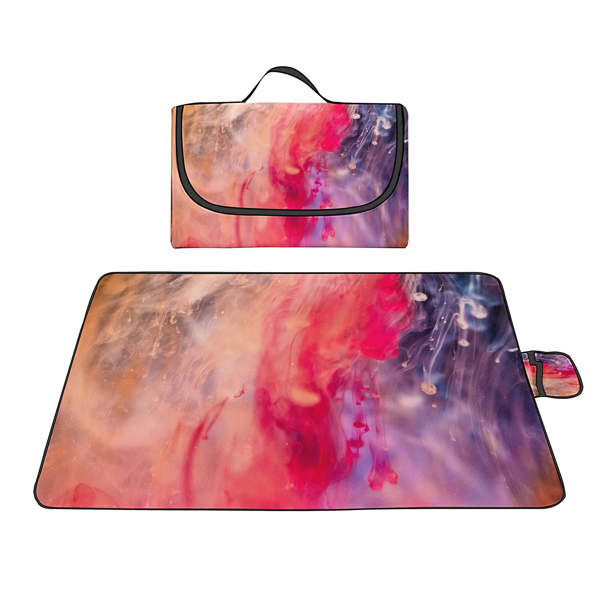 

Picnic Mats Oxford Sandproof Waterproof Beautiful Ink Painting Foldable Portable Beach Blanket Lightweight Mat For Travelling