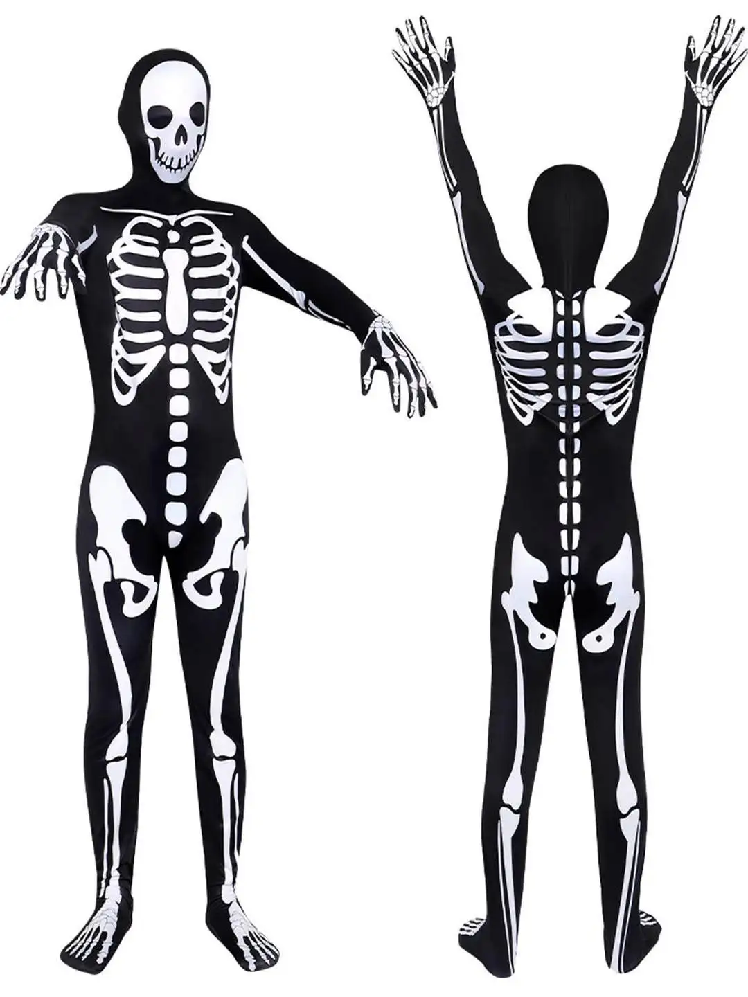 Disfraz de Esqueleto de Terror para loween, Mono de Fsma, Disfraz de Muerte para Cosplay, Traje Ajustado para Actuacio...