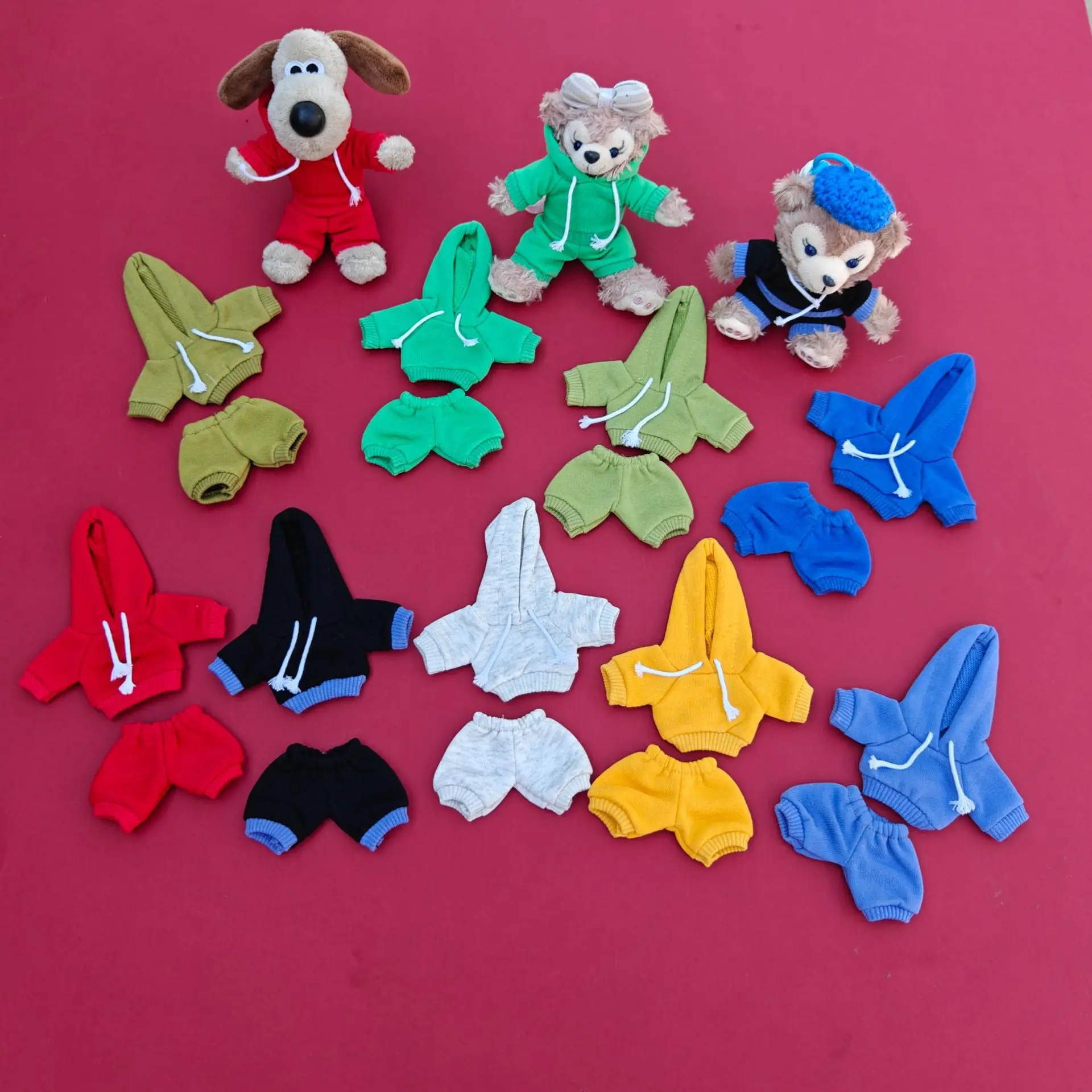 

Only Clothes Hot-selling Solid Color Suits Small Bear Doll Clothes Sweaters Hoodies Pants Suits Simple and Versatile