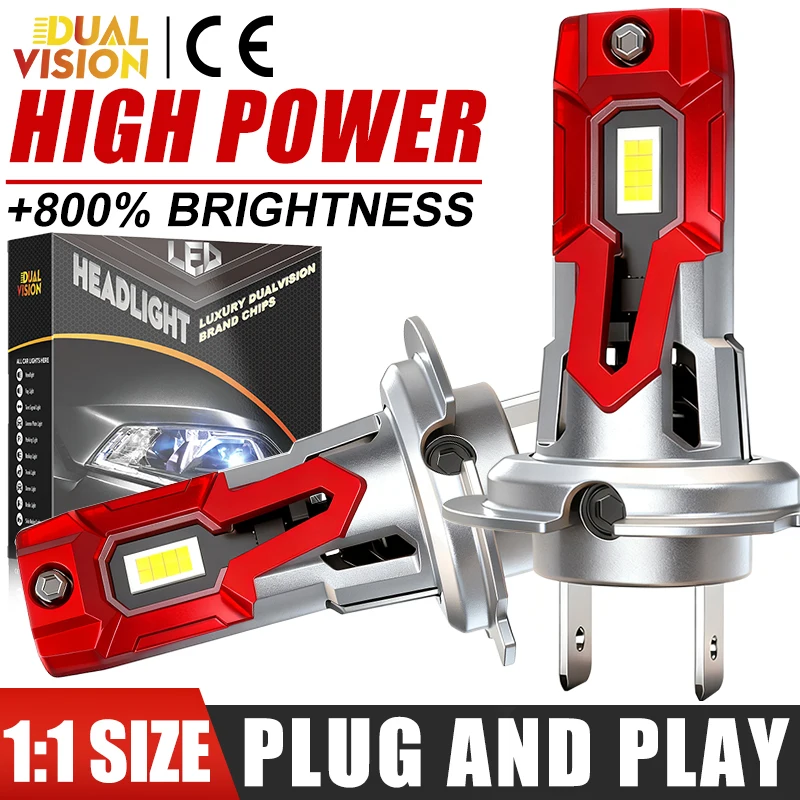 

Dualvision H7 Светодиодная автомобильная лампа Canbus Mini Wireless 6000K 7535 CSP Фара Автодиодные фонари H7 Turbo Автомобильная лампа 12 В