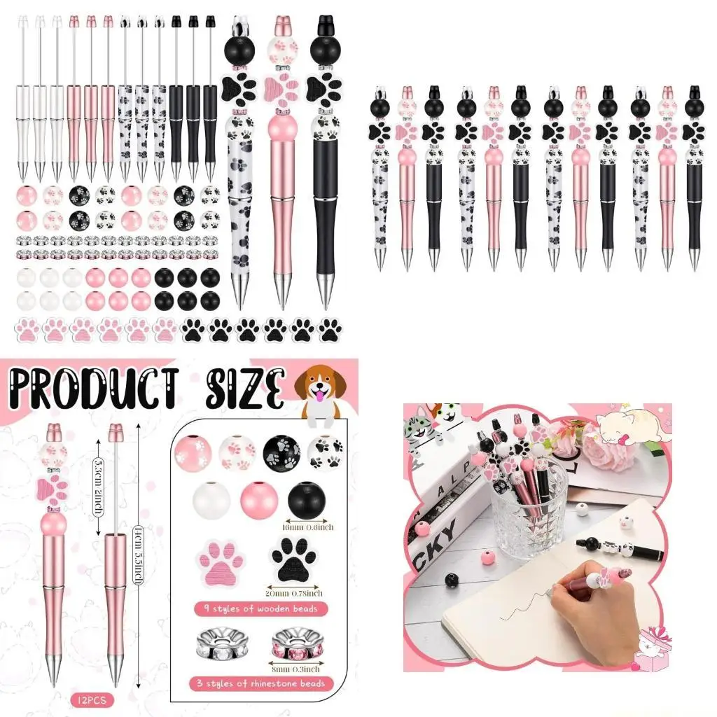 

Набор шариковых ручек «сделай сам», 82 шт., шариковая ручка с бусинами, деревянные бусины для рукоделия, ручки-теплообменники