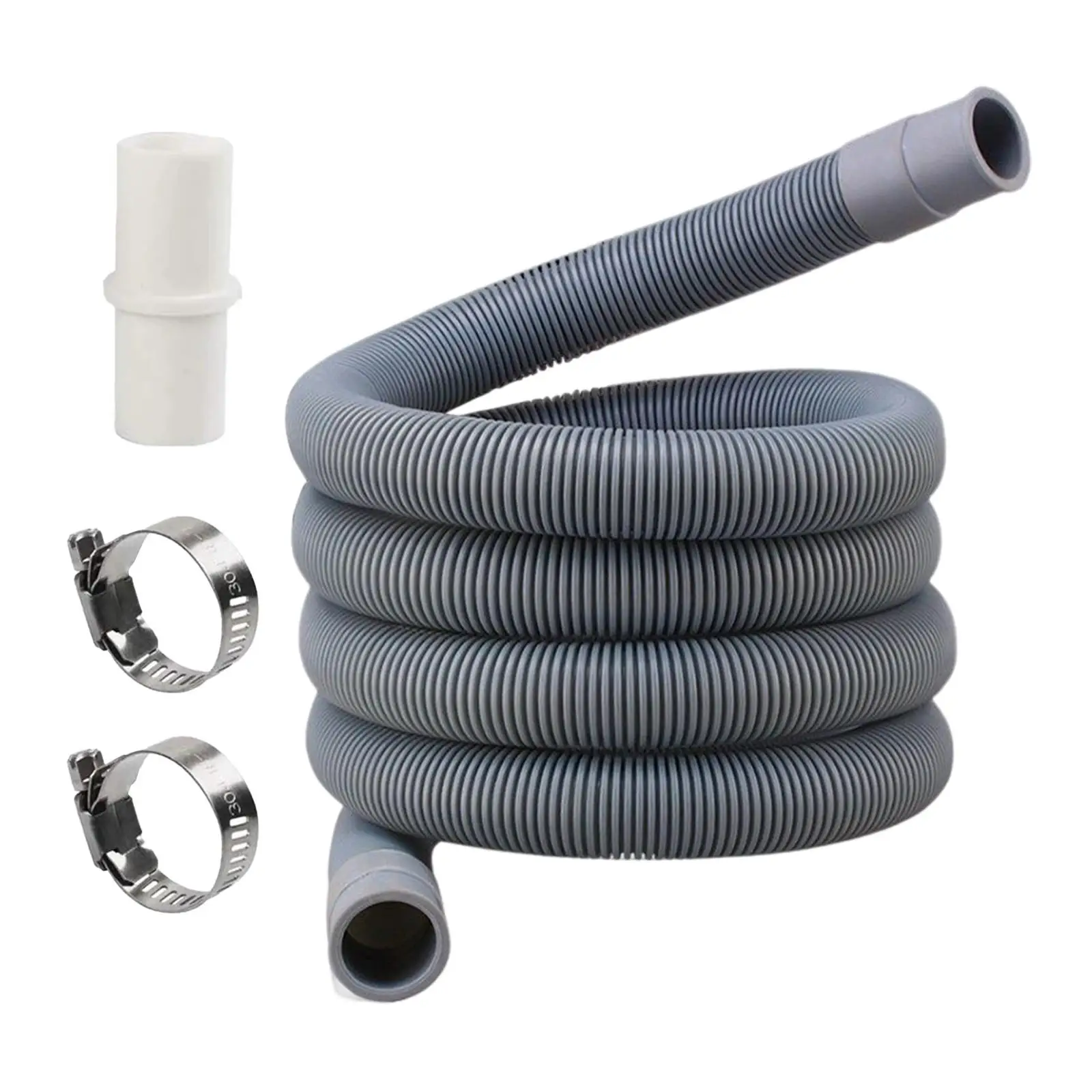 

Washing Machine Drain Hose Kit 2 Meters Corrugated Universal Replaces Professional