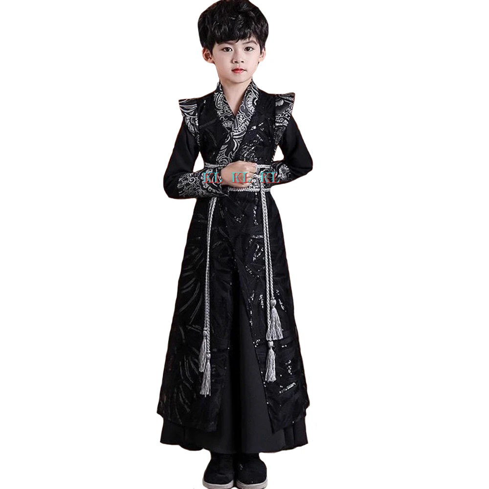 Boys Hanfu Children Ancient Costumes Martial Arts Costumes Traditional Chinese Style Hanfu Guard Samurai Knight Cosplay Costumes