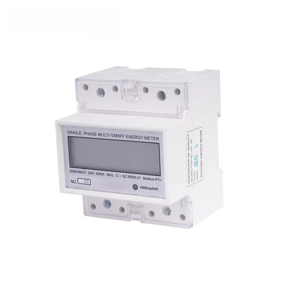 

Многофункциональный счетчик электроэнергии DDM100SCF 230В 50Гц 10-100А с прямым подключением, однофазный, Modbus RTU, ЖК-дисплей, для установки на DIN-рейку