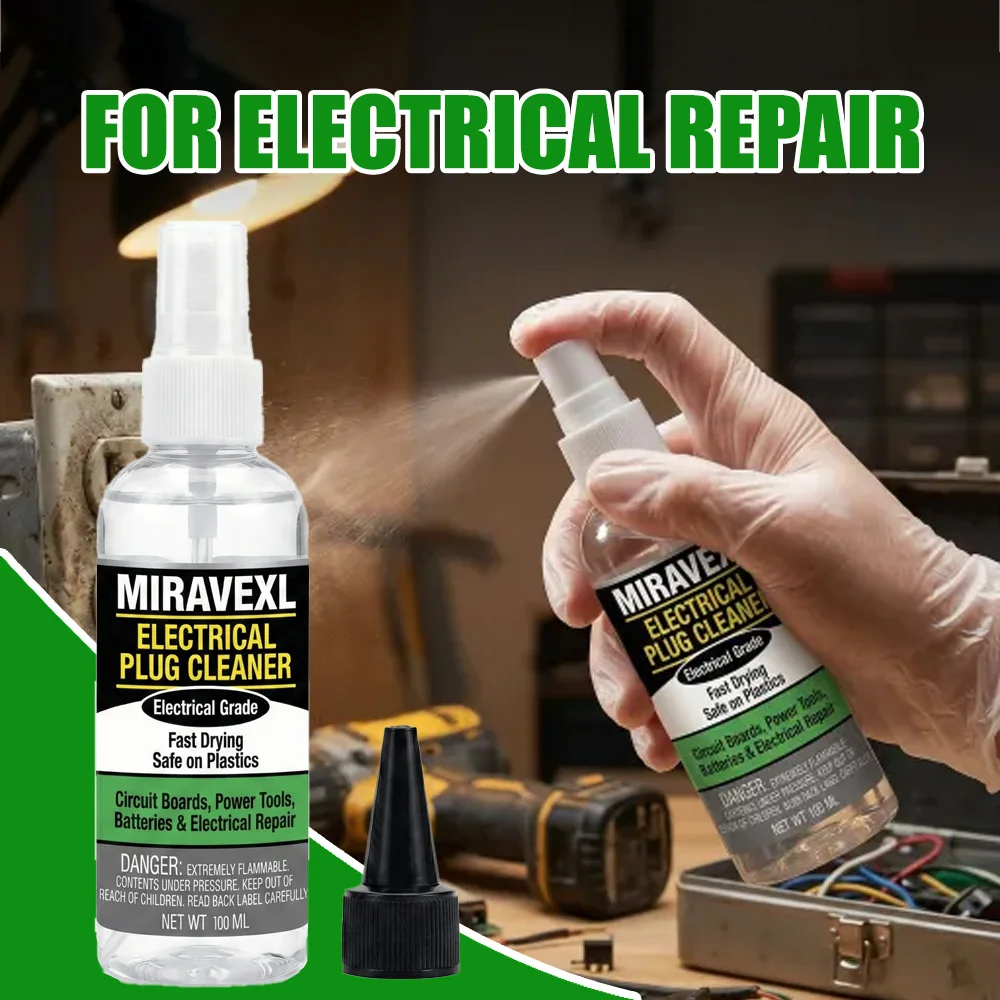 100ml Electrical Contact Cleaner Spray Fast Dry Residue Free Plug Circuit Board Battery Connector Cleaner Safe on Plastics
