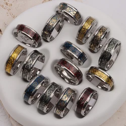 Wholesale 24Pcs/Lot Retro Dragon Waterproof Stainless steel Ring for Men Punk Style Party Gifts